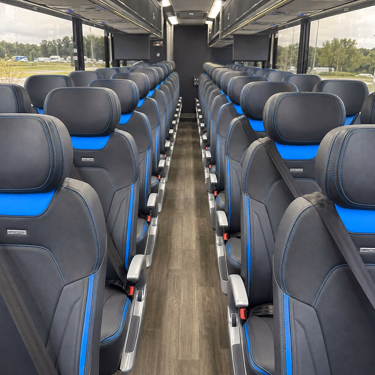 56 passenger charter bus interior