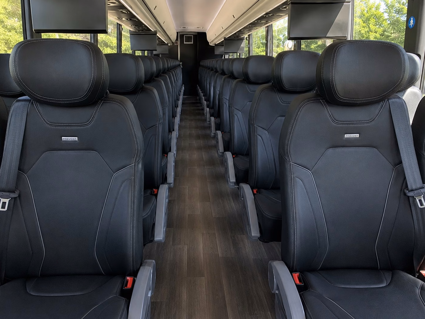frisco charter bus rental interior